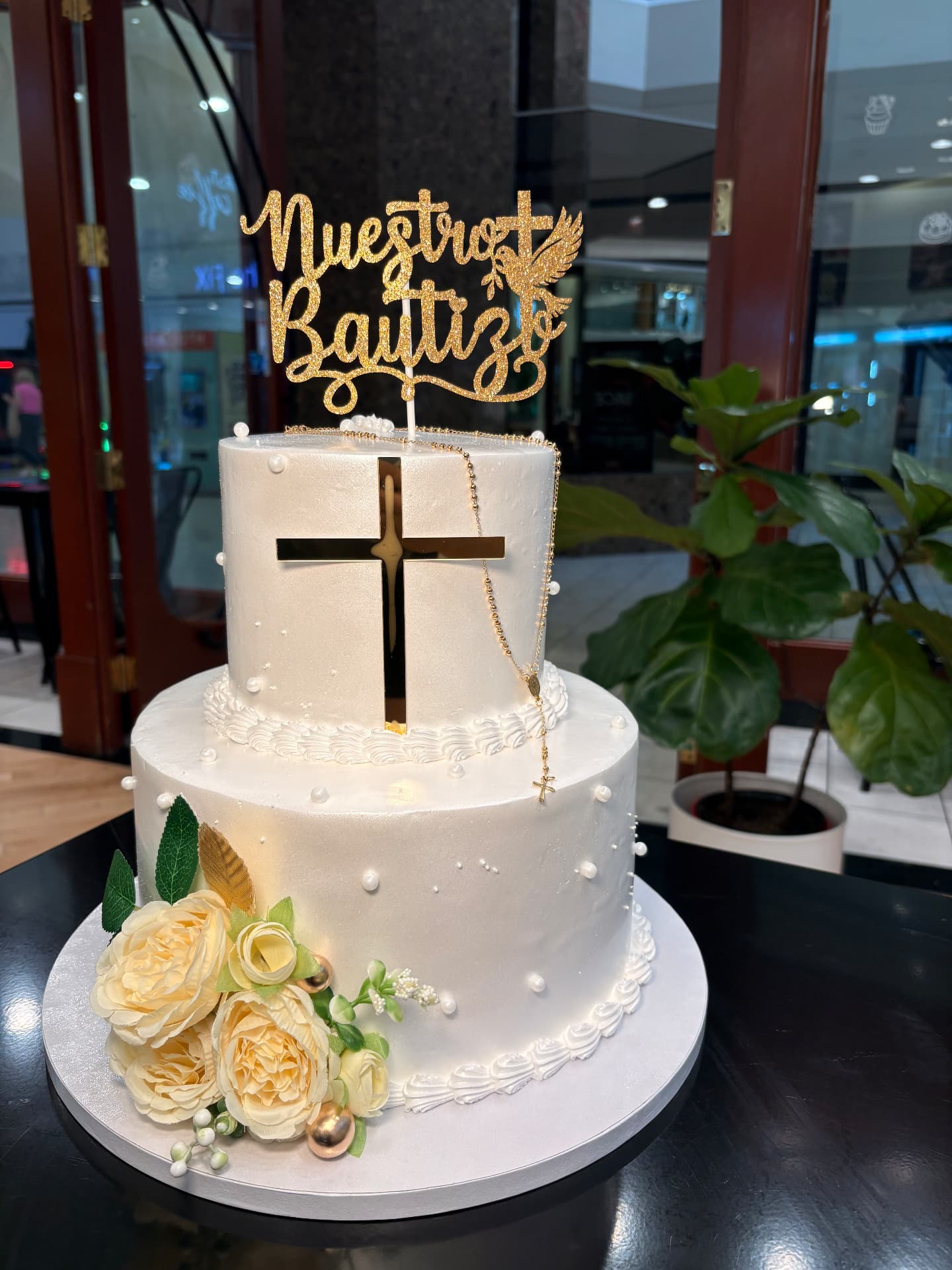 Elegant baptism cake by Sweet Grace Cake Shop