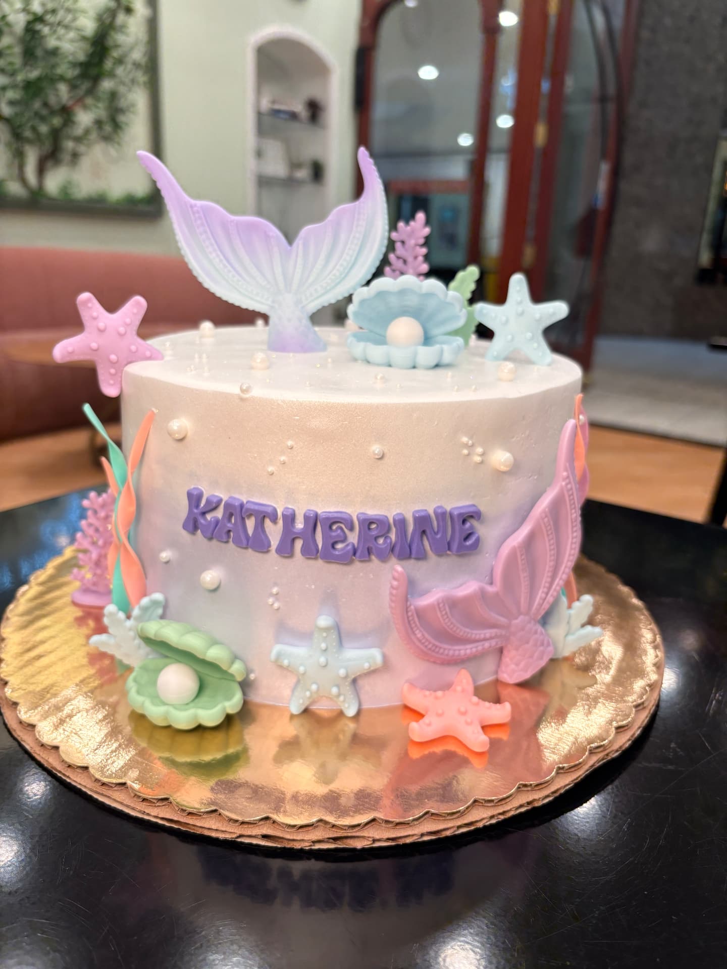 Custom mermaid-themed birthday cake by Sweet Grace Cake Shop
